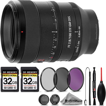 Sony FE 100mm f/2.8 STF GM OSS Lens +3PC FILTER + 64GB STORAGE BUNDLE KIT