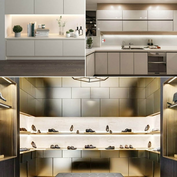 Tira de luz con sensor de movimiento LED - Iluminación USB de 13 pies bajo el armario, LED blancos de 240 para cocina, armario, pasillo con encendido/apagado automático