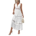 thumbnail image 2 of Women'S Dress Guipure Lace Insert Ruffle Hem Dress Dress for Women White XL, 2 of 9