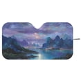 thumbnail image 3 of Xixirimido Car Windshield Sun Shade Sun Visor for Front Window Sunshade Block UV Rays Universal Fit Truck SUV Van Auto Accessories, Fantasy Mountain Lake, 3 of 8