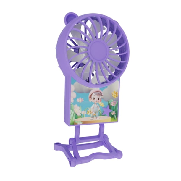 Ventilador de mano, ventilador portátil plegable, silencioso, resistente, ventilador de escritorio multiángulo, miniventilador Personal para oficina, Violeta