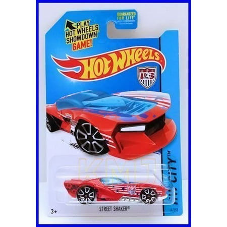 2014 Hw City United States USA World Cup Soccer - Street Shaker - Red, Red Sports Car By Hot