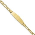 thumbnail image 1 of 14k Semi-SolSoft Diamond Shape ID Figaro Link Soft Diamond Shape ID Bracele (Weight: 7.47 Grams, Length: 7 Inches), 1 of 3
