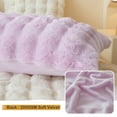 thumbnail image 5 of LIFEREVO 2 Pieces Fluffy Faux Rabbit Fur Throw Pillow Covers, Luxury Plush Shaggy 18x18 Bubble Cushion Covers with Zipper, Light Purple Decorative Furry Fuzzy Pillow Shams Bed Couch Sofa, Lavender, 5 of 7