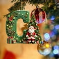 thumbnail image 3 of CBI 26 Initial Letter Christmas Ornaments, Green Personalized Christmas Initial with Christmas Tree and Santa Claus, Christmas Tree Decoration Hanging Pendant Xmas Gifts for Kids, 3 of 4