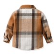 thumbnail image 3 of Usaibhir Toddler Boys' Girls' Flannel Plaid Shirt Outerwear Jackets Button Down Long Sleeve Jacket Lapel Shacket Coat Tops Casual Fall Winter Clothes for 6M-12Y, 3 of 5