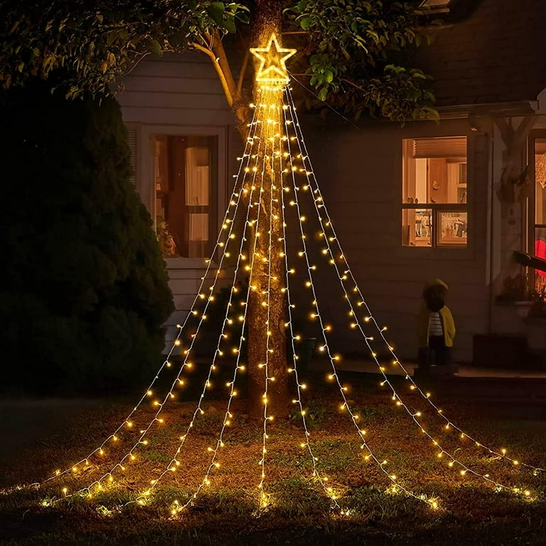 Christmas Decorations Waterfall Christmas Tree Lights with Star +