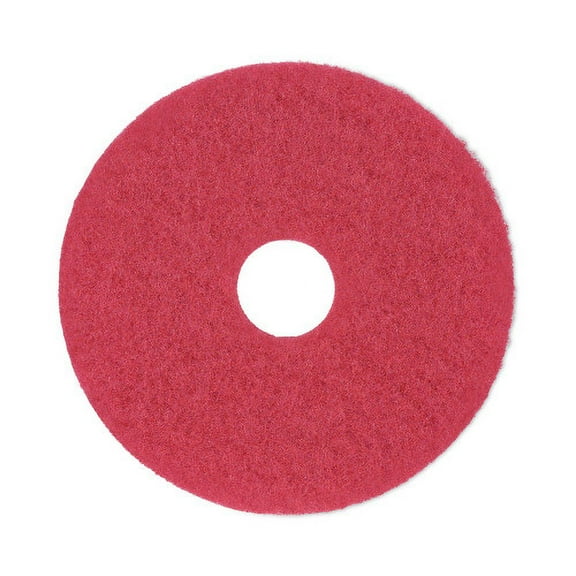 Boardwalk Buffing Floor Pads, 14" Diameter, Red, 5/Carton, Each