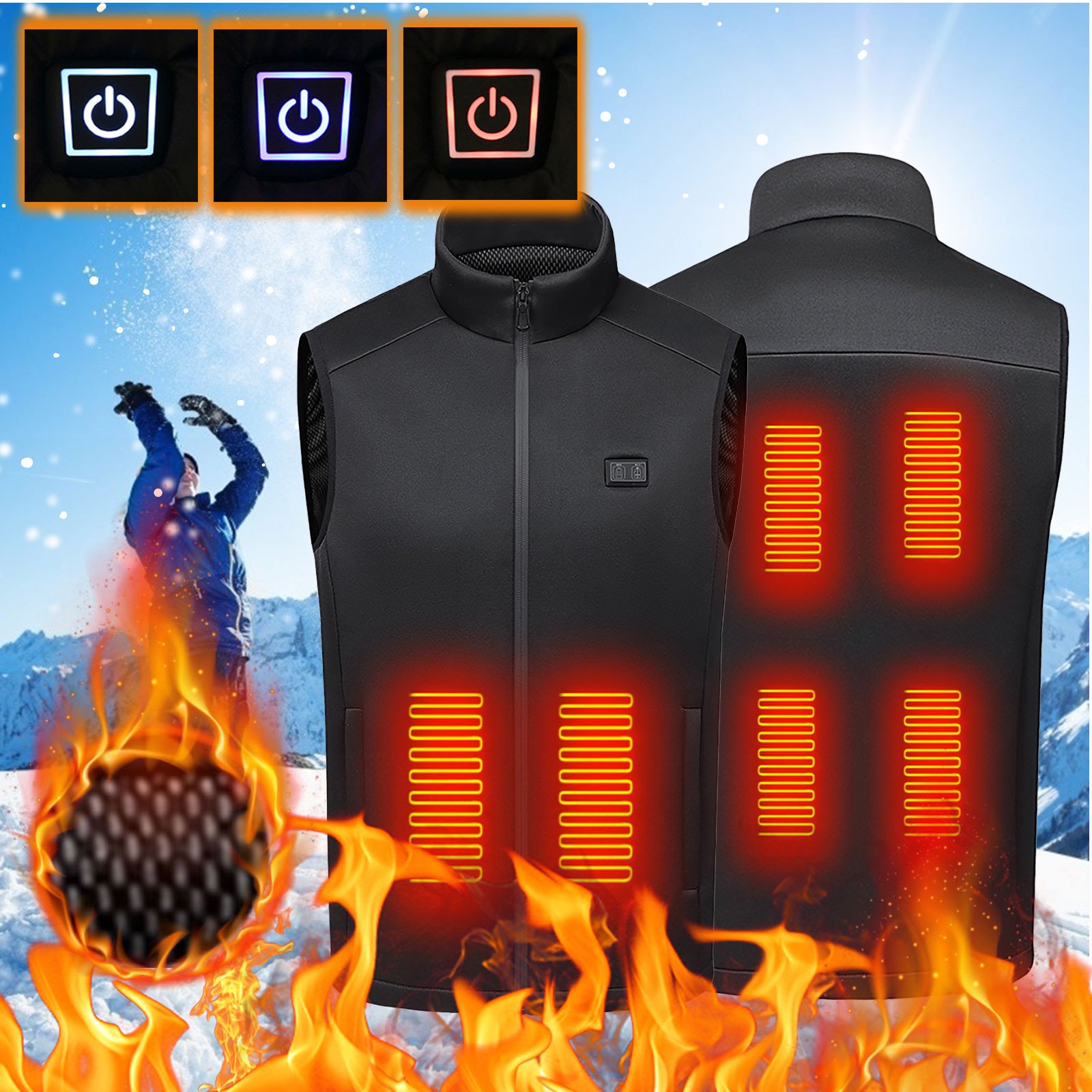Black Friday Deals 2022! TopLLC Heated Vest Jacket Nine-zone Heating Smart  Sleeveless Usb Charging Heating Vest Heated Jacket | Walmart Canada