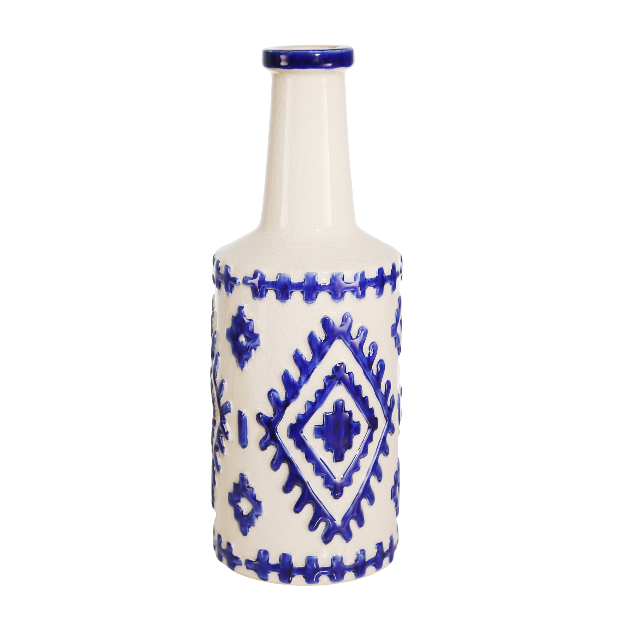 4.5 x 4.5 x 12.75 Inches Sagebrook Home 11927 Marbled Ceramic Vase Ceramic