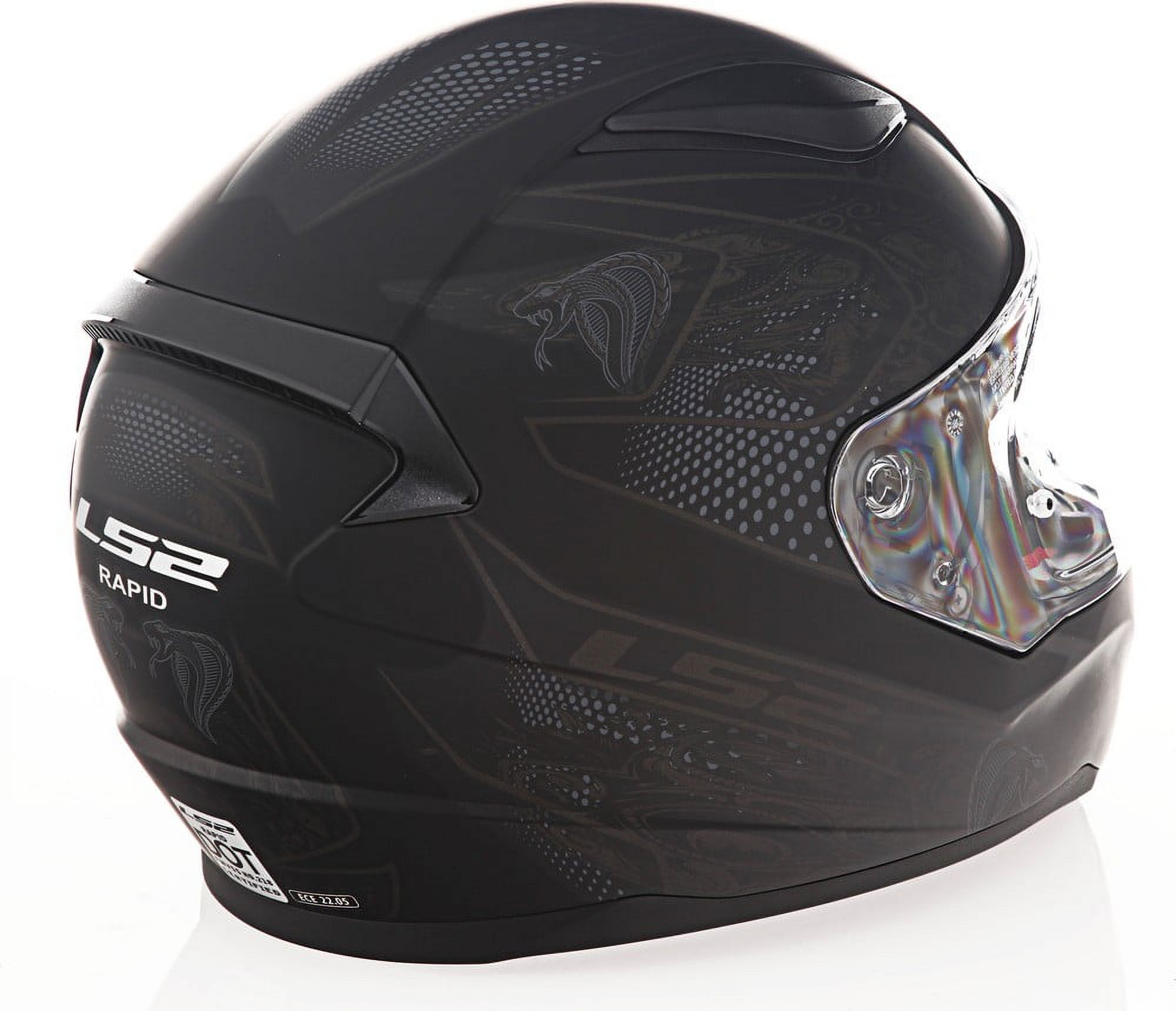 ls2 crypt helmets Rapid II Full Face Motorcycle Helmet (Crypt Matte Black injected with rubber and is ready for a Pinlock 70 insert LS2 Rapid III Crypt Helmet