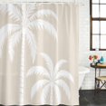 thumbnail image 4 of Small Stall Shower Curtain 48x72 Inch Narrow Half Size Cream Palm Tree Bath Curtains Bathroom Decor, Coastal Tropical Summer Coconut Plants Waterproof Fabric Shower Curtain Set with Hooks 48 Inch, 4 of 7