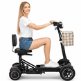 thumbnail image 1 of Travel Friendly Collapsible Electric Adult Scooter, LED Headlights,  3 Speed Options & Reverse  - Matte Black, 1 of 11