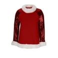 thumbnail image 5 of Generic Women Christmas Tops Xmas Crew Neck Fur Trim Pullover Sweaters Casual Long Sleeve Sequin Shirts Fall Clothes, 5 of 5