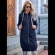 thumbnail image 4 of Sudadera con Capucha y Cremallera para Mujer, Chaqueta Informal de Larga para Otoño, Chaquetas Largas de Otoño con Bolsillos, Túnica Azul Marino XL, 4 of 9