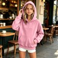 thumbnail image 2 of hengsof Girls Half Zip Sweatshirt Fleece Warm Hooded Pullover for Teen Long Sleeve Tops Fall Winter Clothes 5-16Y, 2 of 7