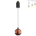 thumbnail image 1 of FSLiving 7W Adjustable Levitate Track Pendnat Light J-Type Retractable Lift Track Pendnat Light with Minimalist Modern Aluminum Globe Shade Indoor Island Light Adjustable Wire Lamp,Brown - 1 Pack, 1 of 7