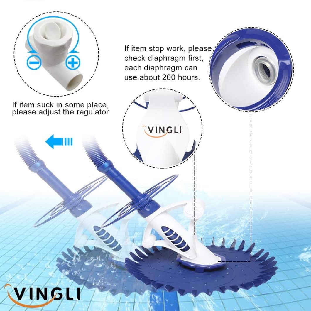 VINGLI Blue Swimming Pool Vacuum 