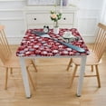 thumbnail image 3 of nygtbtfer Red White Tablecloth Elastic Edged Fitted Round - Country Winter Table Cover Polyester Cloth for Indoor Outdoor Patio Kitchen Holiday Decor, 3 of 7