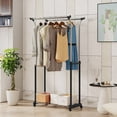 thumbnail image 3 of Patiojoy Rolling Clothes Rack Double Rod Garment Rack with Adjustable Height, 3 of 9
