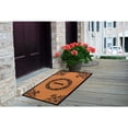thumbnail image 2 of A1HC First Impression Brown/Black Vinyl/Coir 30-inch x 48-inch Floral Monogrammed Double Doormat, 2 of 9
