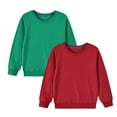 thumbnail image 1 of Penkiiy 2 Pcs Vêtements pour Bébé Garçon Fille Couleur Unie Chandail en Molleton Col Rond Manches Longues Chandail T-Shirt Hauts Tenue Automne Hiver 7 Ans Rouge, 1 of 8