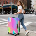 thumbnail image 5 of Stretch Luggage Cover XL(29-32in)– Elastic Travel Suitcase Protector with Handle Openings & Bottom Closure, Washable Polyester Spandex Suitcases Cover, Neon Light Print, 5 of 5