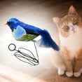 thumbnail image 6 of Electric Cats Toy Interactive Bird Feathered Plush Squeaking Bird for Kitten Blue, 6 of 8