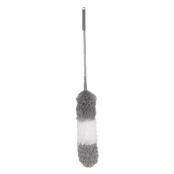 LYCAQL Microfiber Feather Duster with Extendable Pole 100" Telescoping Cobweb Duster for Cleaning Bendable Head Scratch-Resistant Cover Washable Duster for Ceiling Fan Furniture Gray