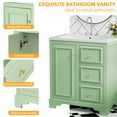 thumbnail image 2 of Euroco 30-Inch Bathroom Vanity with Ceramic Sink, 3 Soft-Close Drawers, Adjustable Shelf, Overflow Drain, Solid Wood Frame, 2 of 7