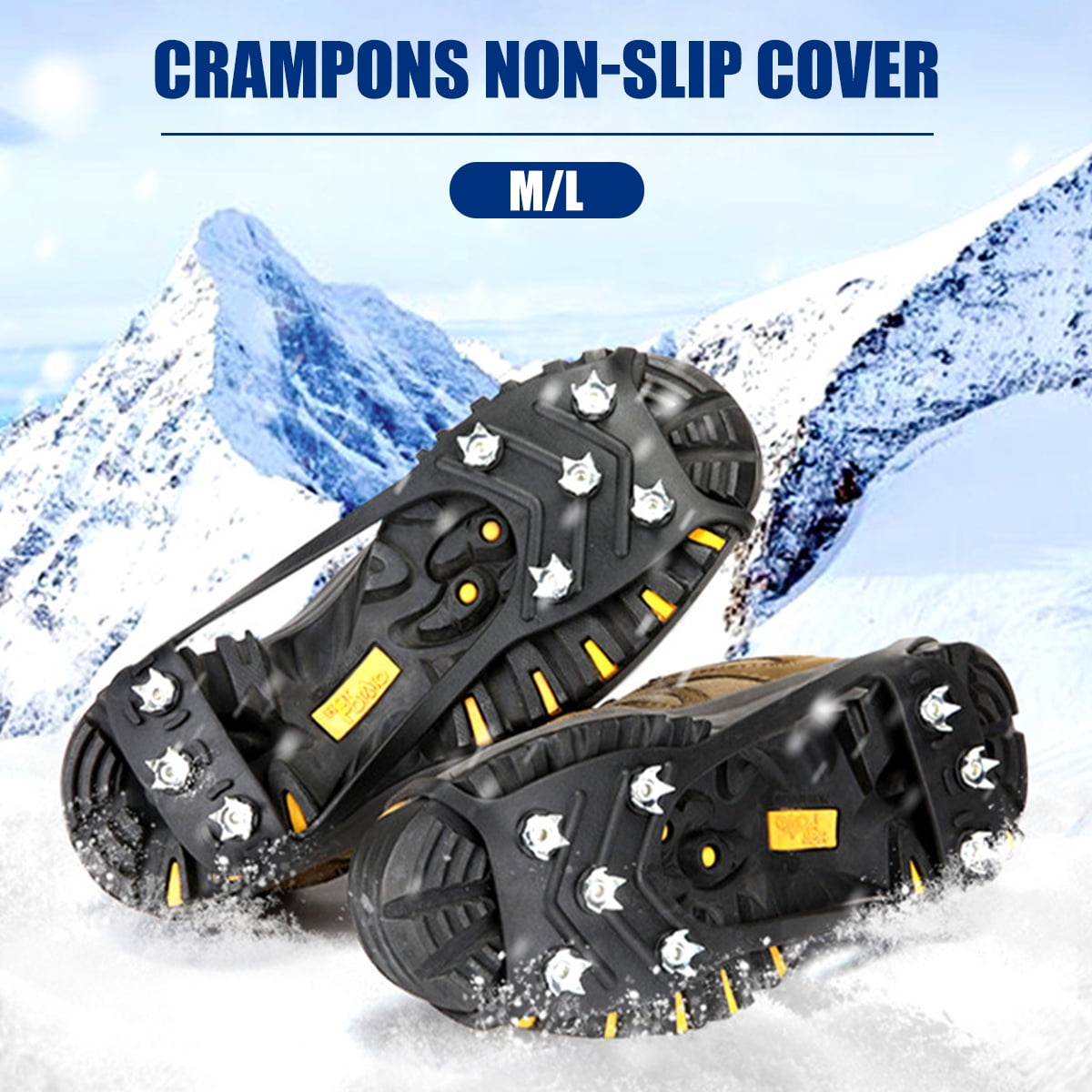 1 PAIR ICE SNOW CLIMBING WALKING BOOT SHOE COVER SPIKE CLEATS CRAMPONS 