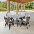 thumbnail image 2 of Armen Living Sydney and Armen Living Fanny 5 Piece Outdoor Patio Dining Set in Dark Eucalyptus Wood with Truffle Rope and Grey Cushions, 2 of 7