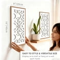 thumbnail image 4 of HPNIUB Mandala Wooden Wall Art Boho White Flower Framed Wall Decor Modern Abstract Wall Sculpture Set of 3 for Bedroom Living Room Office 8x16In, 4 of 10