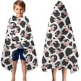 thumbnail image 3 of White Cow Black Spot Pattern Hooded Bath Towel，50"x30" for Ages 3 To 12 Kids, Quick Dry Lightweight Soft Microfiber Hood Beach Towel Cover Up for Kids, 3 of 7