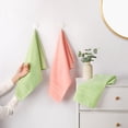 thumbnail image 2 of Unique Bargains Striped Hand Towels Cotton Soft Absorbent Towel Green 2-Piece, 2 of 5