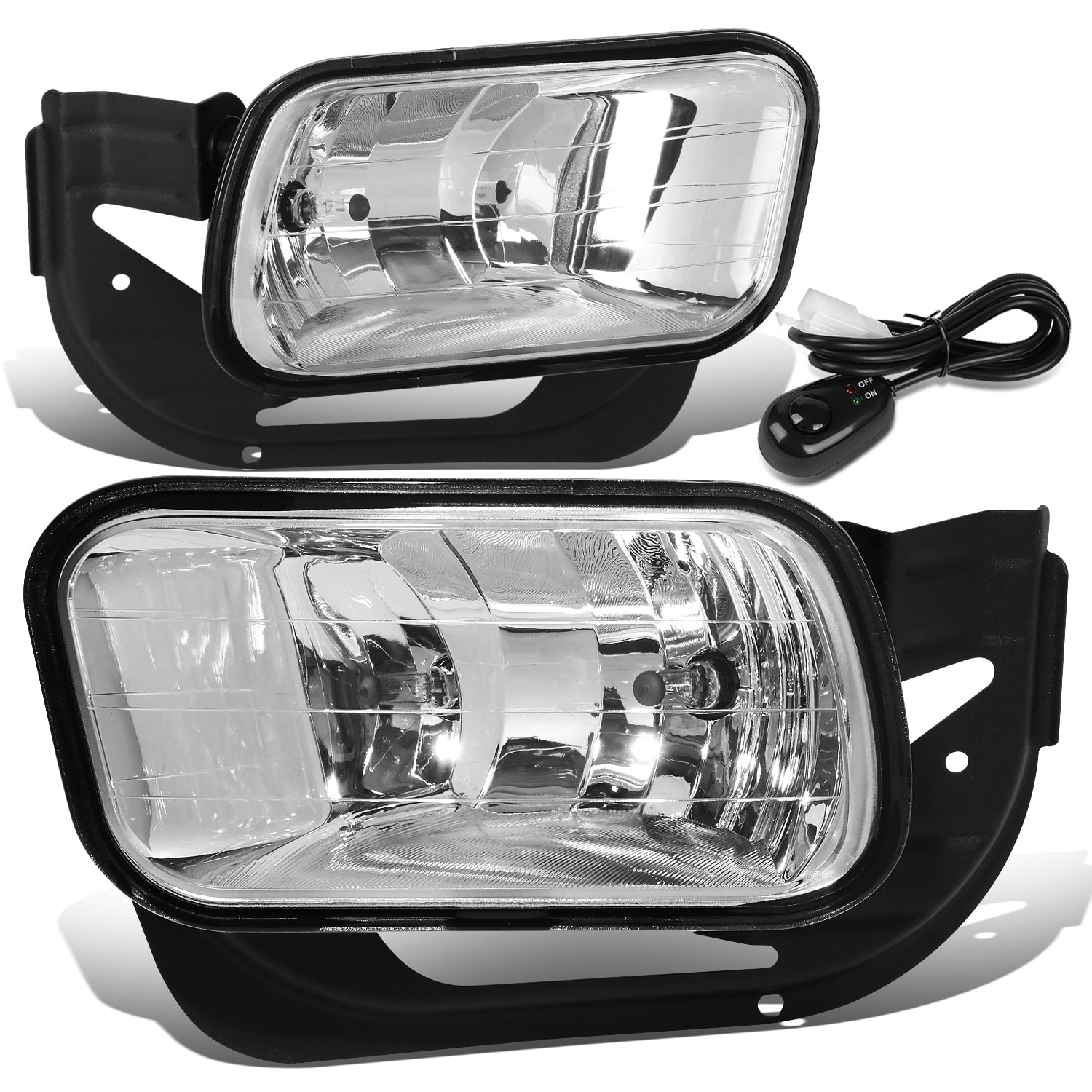 1 Pair with Left and Right Side Clear Lens Fog Lights Compatible with 2009-2018 Dodge Ram 1500 2500 3500 Bumper Driving Fog Lamps Assemblies 
