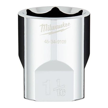 UPC: 0045242589012 | Milwaukee-45-34-9109 1/2 in. Drive 1-1/16 in. SAE 6-Point Socket with FOUR FLAT Sides