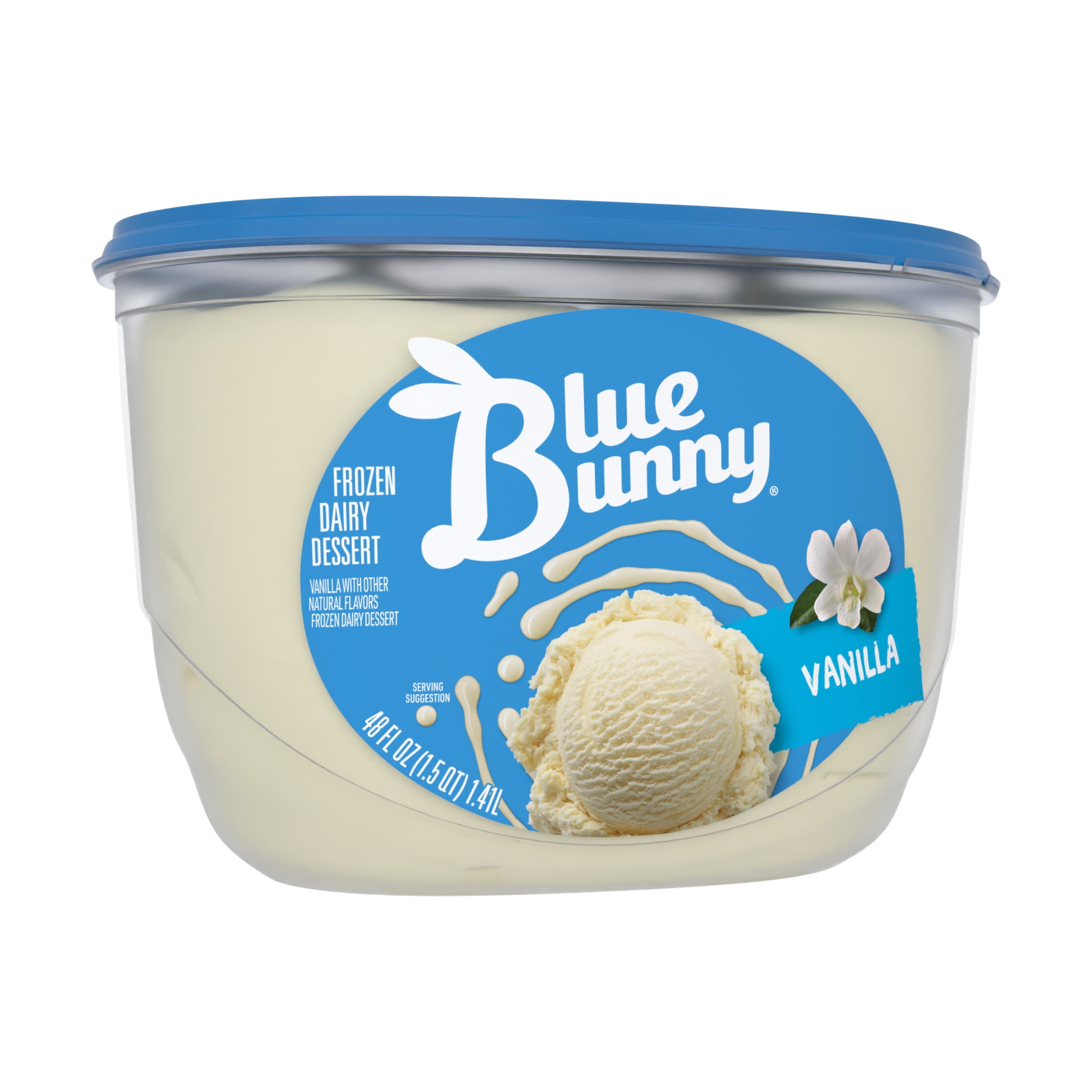 Blue Bunny Vanilla Flavored Premium Frozen Dessert, 48 fl oz