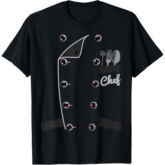 Chef TShirt Uniform Jacket Faux Funny Cook Shirt for Cooking T-Shirt