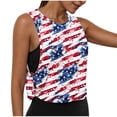 thumbnail image 2 of Jsaierl Womens 4th of July Tank Tops Plus Size Patriotic American Flag Print Tees Loose Fit Sleeveless T Shirts Camisole Lightweight Round Neck Tanks S-XXL, 2 of 8