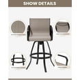 thumbnail image 5 of Pellebant Gray Outdoor Aluminum All-Weather Swivel Patio Bar Stools (Set of 2), 5 of 8