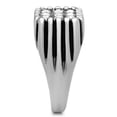 thumbnail image 4 of High polished (no plating) Stainless Steel Ring with Top Grade Crystal in Clear for Men Clear Stone Color Style TK363 Size 9, 4 of 4