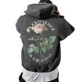 thumbnail image 6 of CONFREE Mens Hoodies Rose Prints Hoodies For Men Graphic Long Sleeve Casual Pullover Hooded Sweatshirts With Pockets, 6 of 8