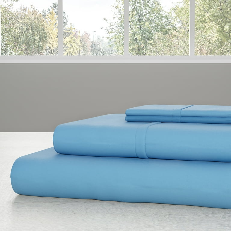 Lavish Home 3-Piece Microfiber Twin Sheet Set, Blue 