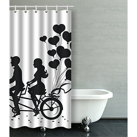 Wopop Man And Woman On A Date Driving Bike With Heart Balloons