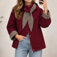 thumbnail image 7 of Alkepwun Detachable Hooded Jackets for Women Plaid Lining Inside Hood and Cuffs Zip Up Snap Button Loose Fit Casual Jacket with Pockets for Daily Wear Outdoor Activities, 7 of 7