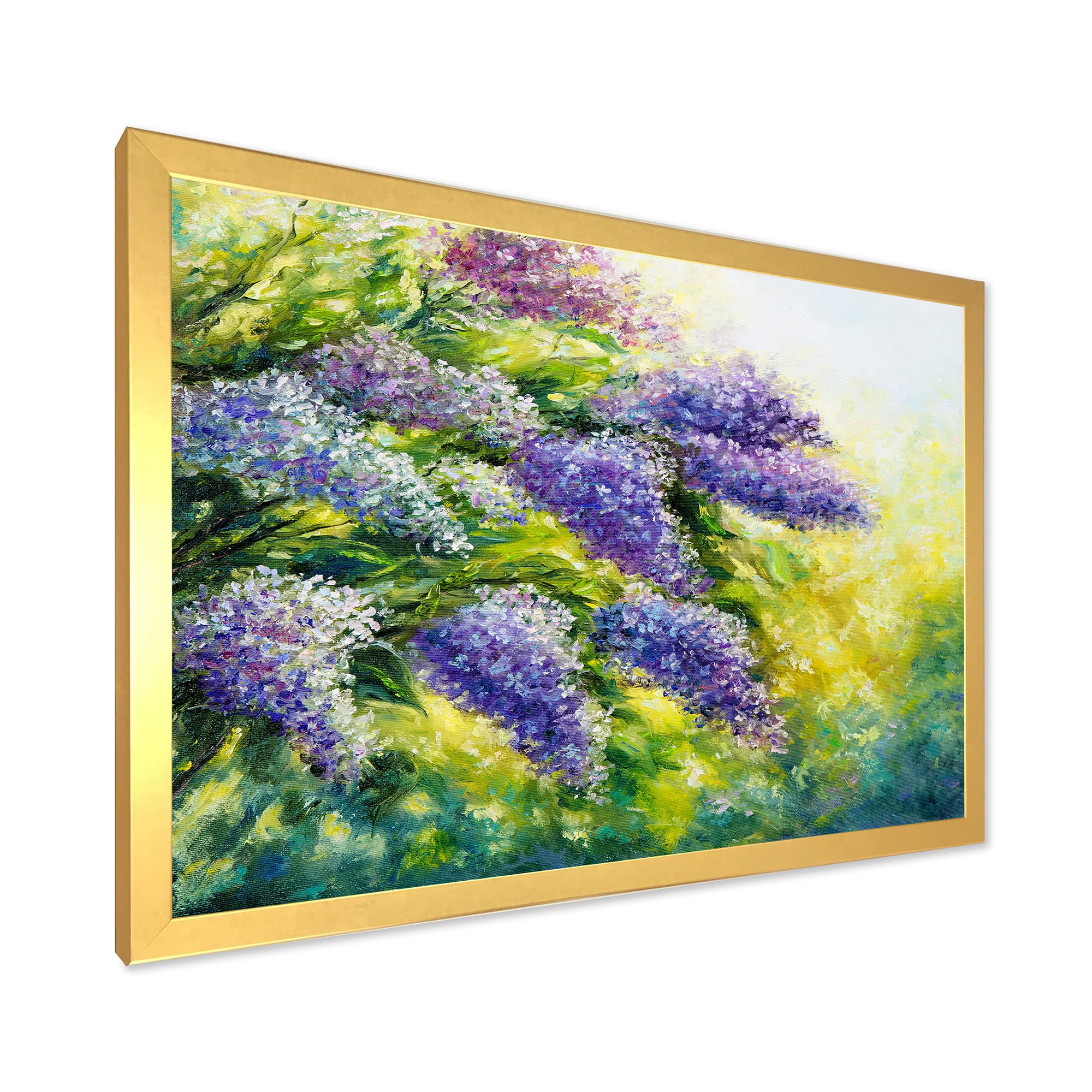 Designart 'Impressionism Lilac Tree In The Garden' Traditional Framed Art Print