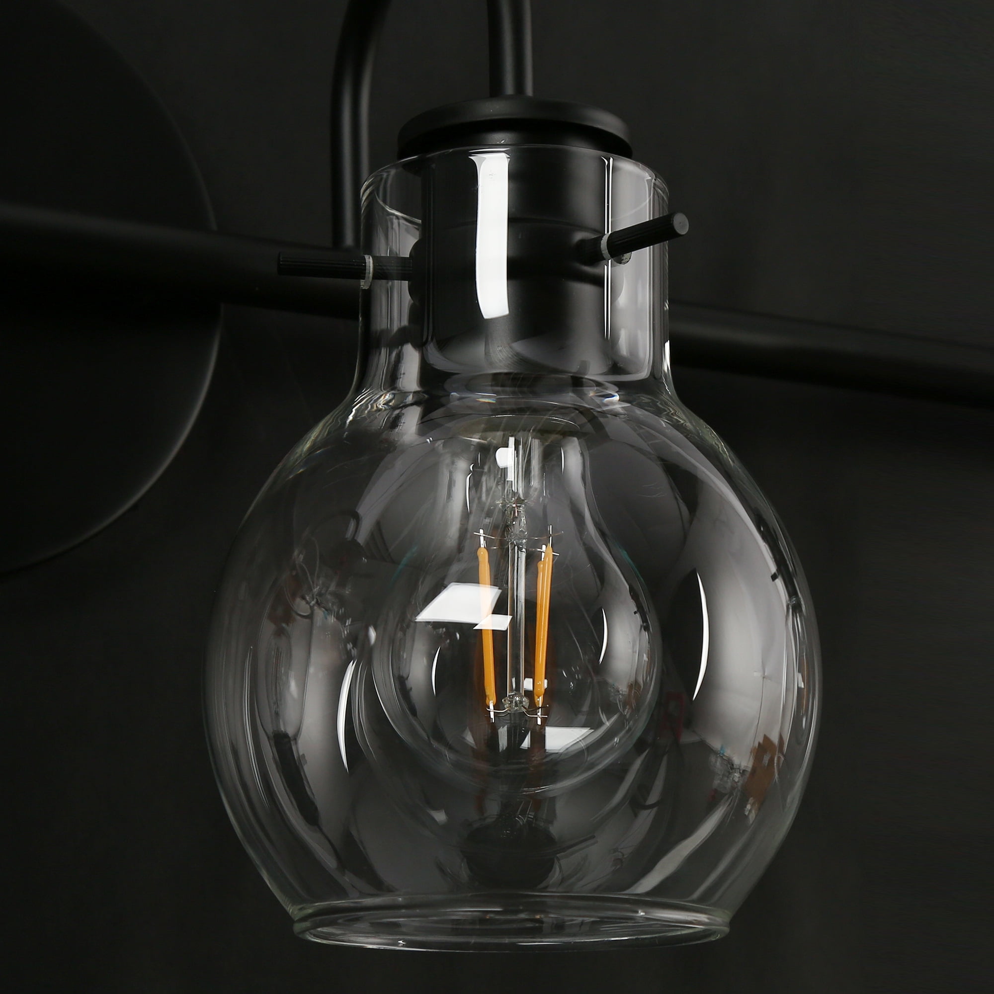 LNC Charm 28.5-in 4-Light Matte Black LED Modern/Contemporary Vanity Light