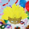 thumbnail image 2 of Yellow Sequin Mask Party Eye Mask For Carnival Glitter Feather Masquerade Mask Festive Accessory For Costume Parties Special Events, 2 of 3