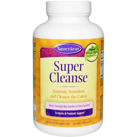 Nature's Secret Super Cleanse Herbal Supplement Tablets, 200